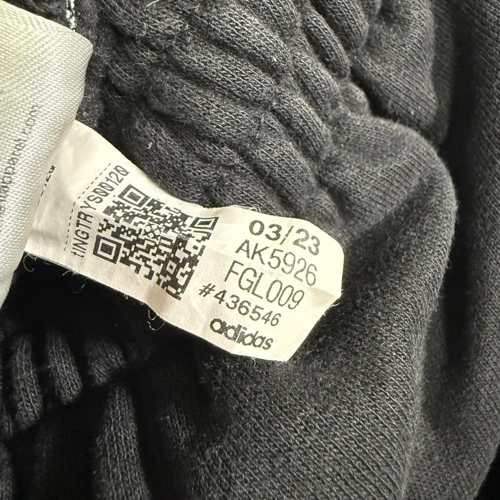 Adidas Jogger Pants Men Large Black 3-Stripe Fleece Regular Fit AK5926
